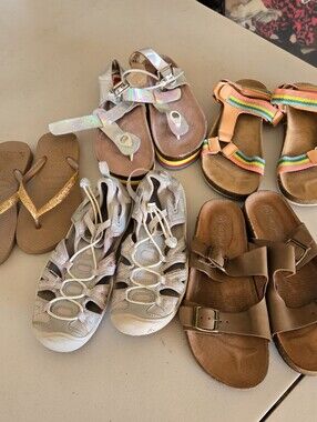 Size 2 Kids Bundle Lot of 6 pairs of sneakers/sandals/shoes